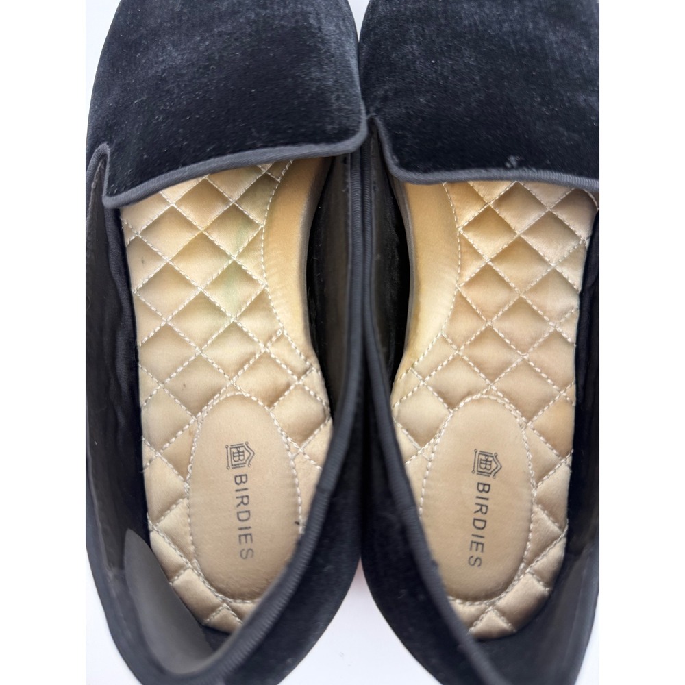 Birdies The Starling Black Velvet Smoking Loafers Flats Shoes Womens 9 - Picture 3 of 9